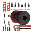 Удлинительный кабель солнечной панели 10AWG, 1 пара солнечного шнура 20 футов 10AWG, 1 пара Y-образных параллельных адаптеров, 3 пары солнечных разъемов, 1 пара гаечных ключей, набор инструментов для вилки провода солнечного кабеля