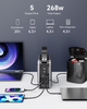 Большой блок питания 60 000 мАч, портативная электростанция LFP, 2 порта USB-C PD по 100 Вт, вход-выход, 5 портов, резервная батарея 268 Вт для путешествий в походе, без выхода переменного тока