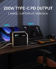 Портативная электростанция 72000 мАч, блок питания 270 Вт, 2 порта USB-C PD по 100 Вт, вход-выход, 5 портов, резервная батарея 253 Вт