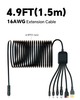 Автомобильный зарядный кабель, совместимый с Jackery Anker EcoFlow 16AWG, зарядное устройство для автомобильного прикуривателя, кабель 6 в 1, зарядка прикуривателя для портативной электростанции