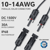 Удлинительный кабель солнечной панели 10AWG, 1 пара солнечного шнура 20 футов 10AWG, 1 пара Y-образных параллельных адаптеров, 3 пары солнечных разъемов, 1 пара гаечных ключей, набор инструментов для вилки провода солнечного кабеля